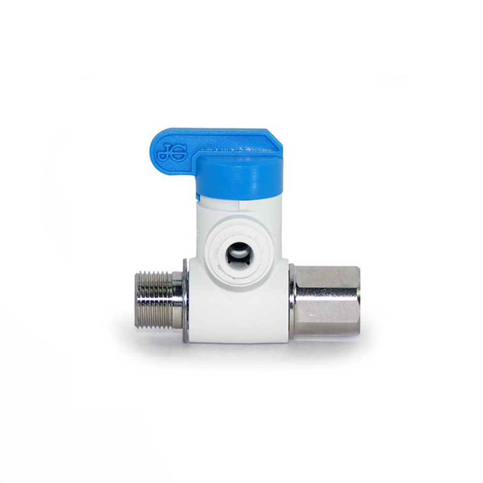 Angle Stop Valve, 3/8" x 3/8" x 3/8" (John Guest)