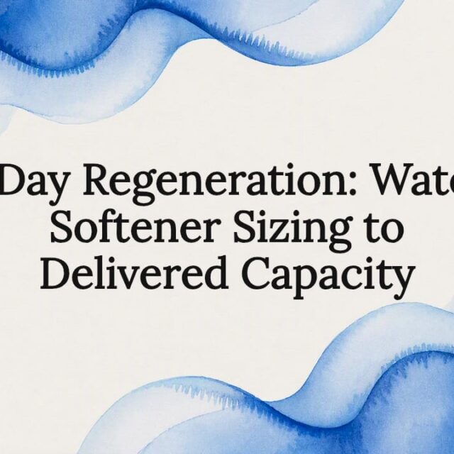 Decorative water softener sizing title card