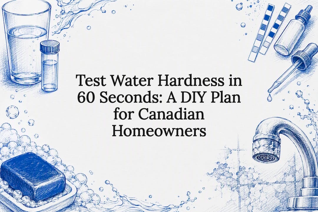 Decorative hard water testing title card