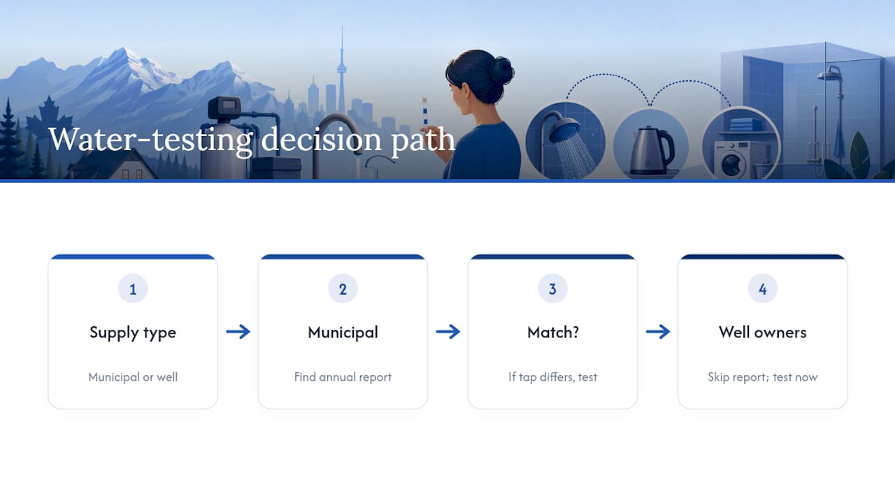 Decision path for municipal and well water testing