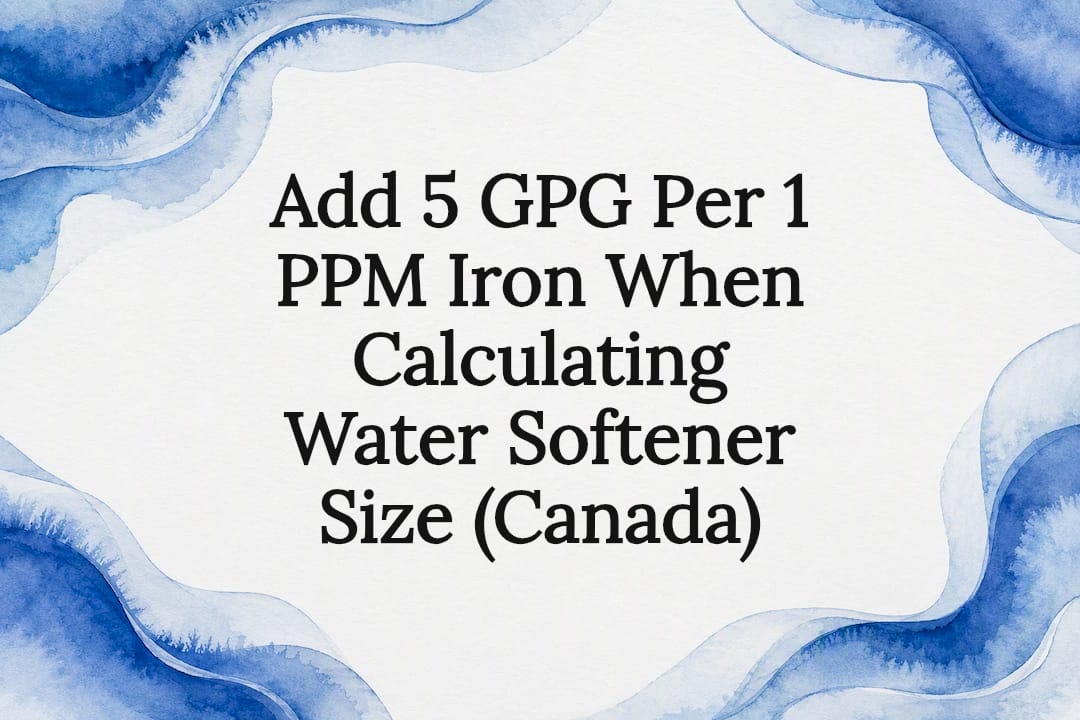 Decorative water softener sizing title card