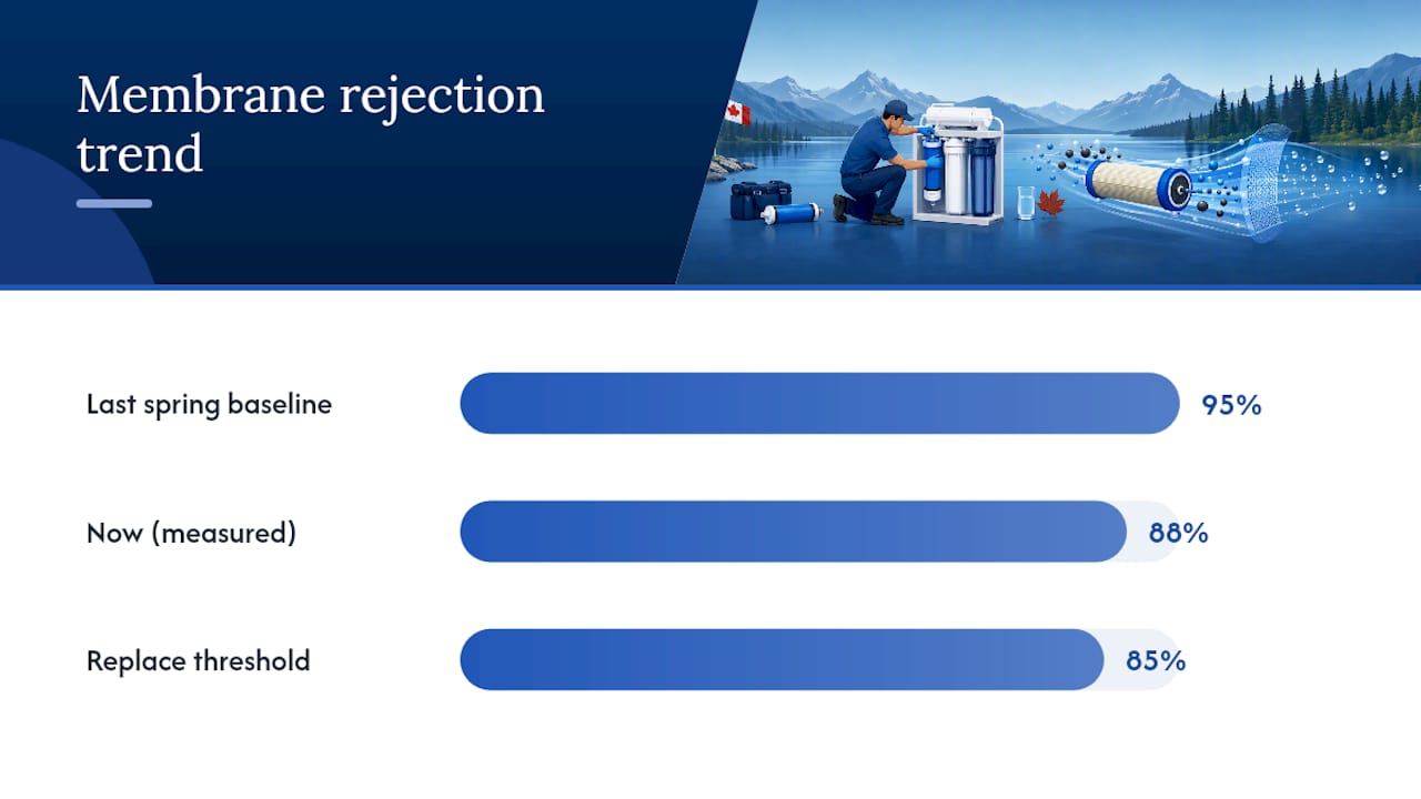RO membrane rejection rate tracking diagram