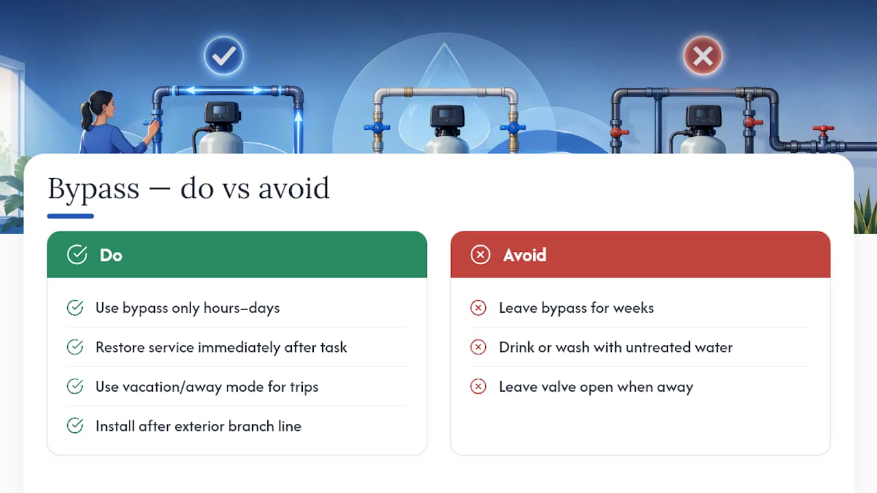 How long can you leave a water softener on bypass? — overview diagram