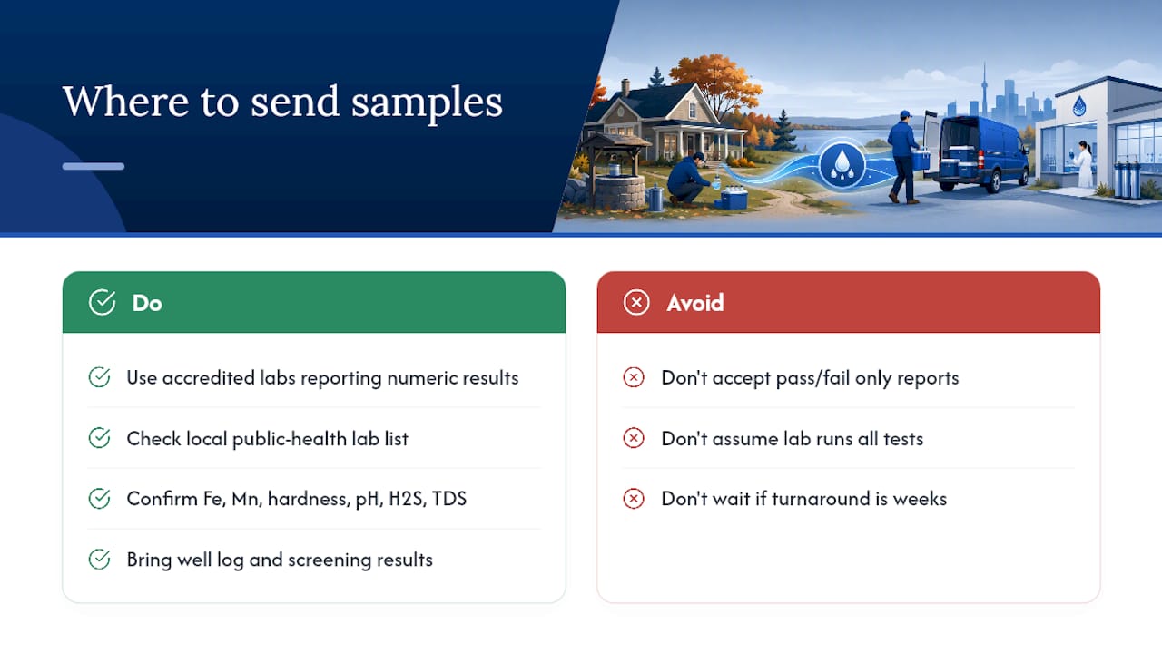 Where to send samples for lab analysis in Ontario — overview diagram