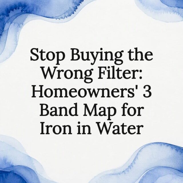 Decorative watercolor title card for iron filtration