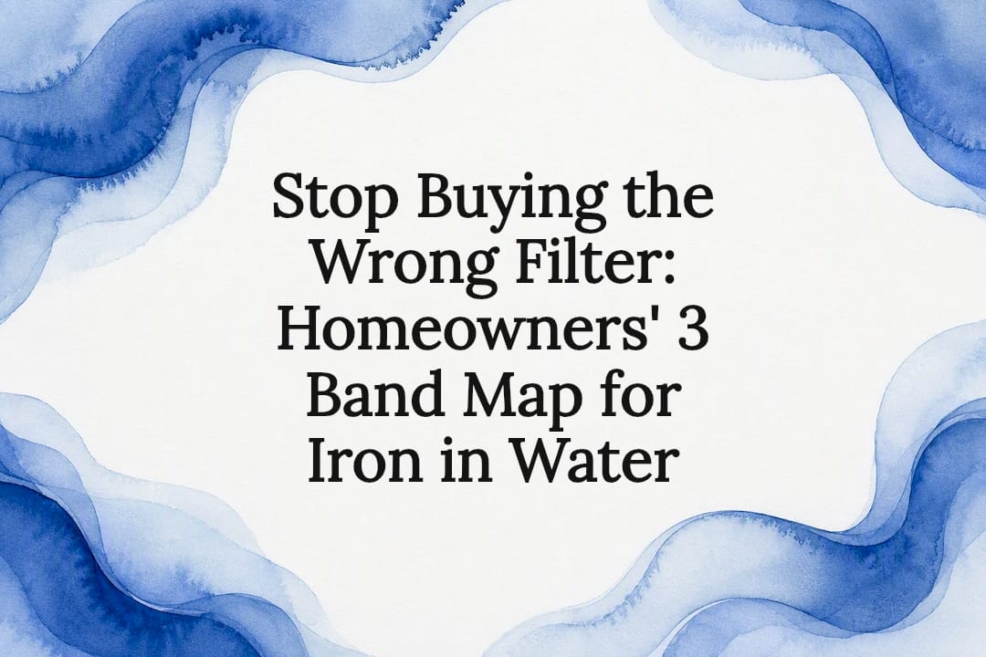 Decorative watercolor title card for iron filtration