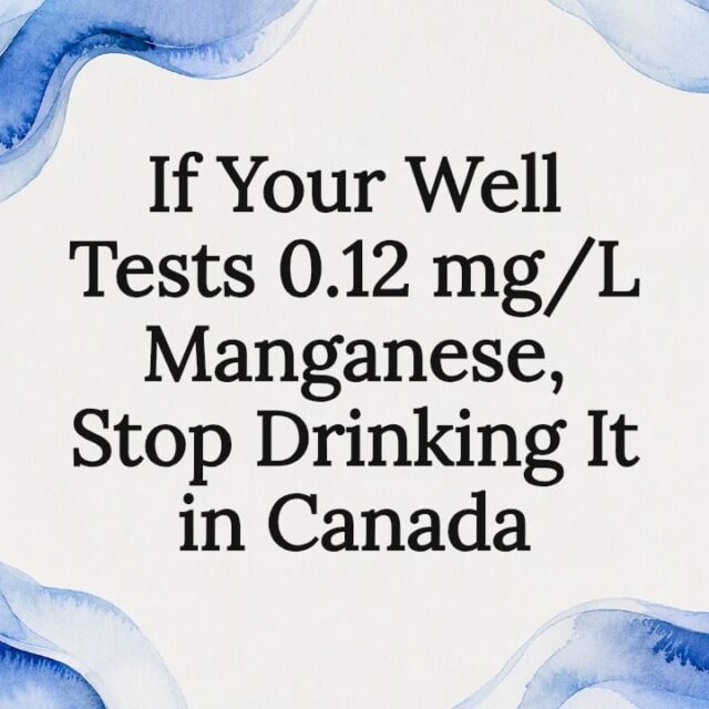 Decorative manganese well water title card
