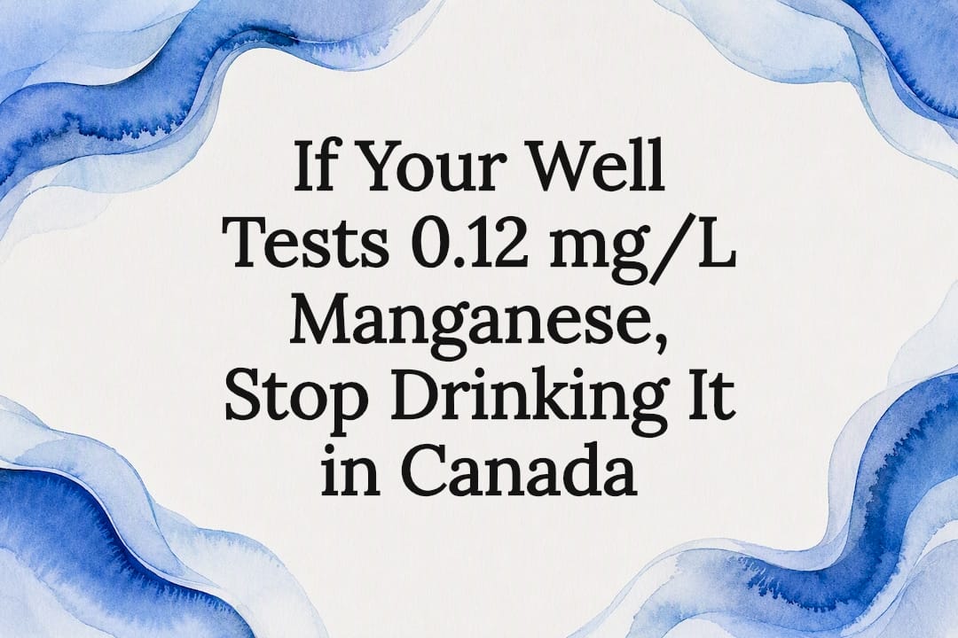 Decorative manganese well water title card