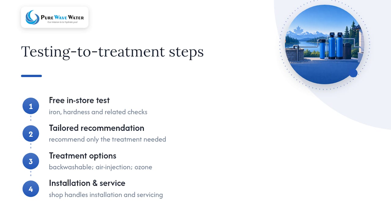 Getting your water tested and treated properly — overview diagram
