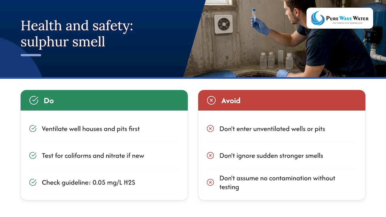 Health and safety: how risky is sulphur-smelling water? — overview diagram
