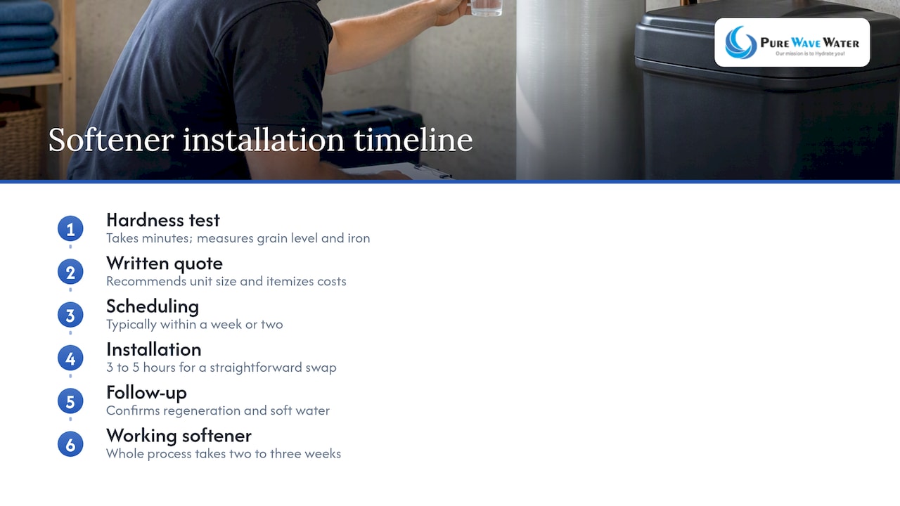 Water softener installation timeline and durations
