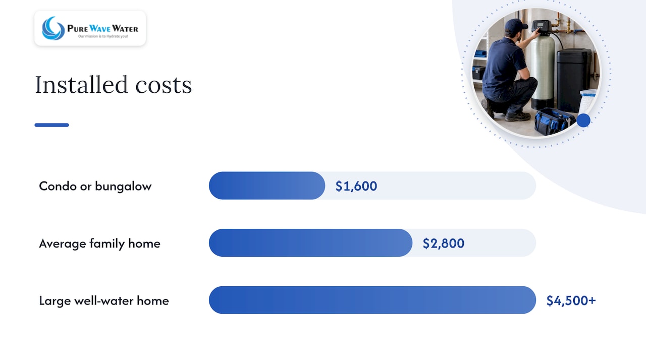 Cost breakdown: unit prices, installation labour, and add-ons — overview diagram