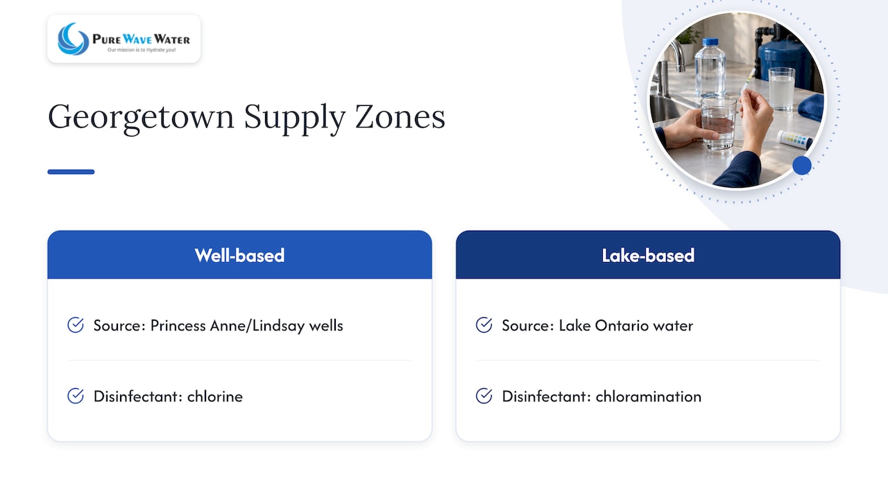 Georgetown supply zones and disinfectant types