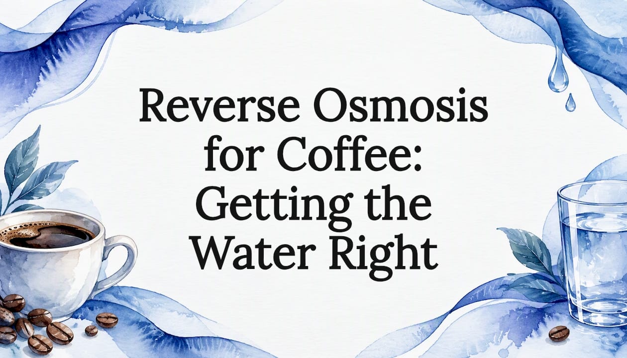 Coffee water article title card with RO system